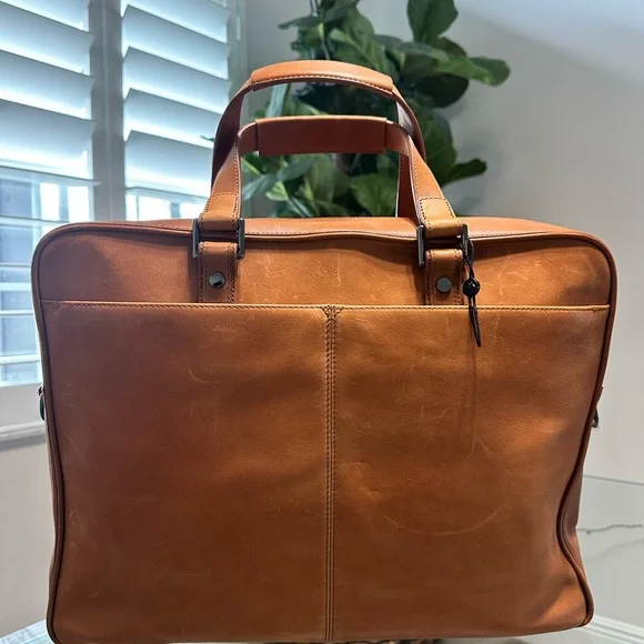 Brahmin Unisex Genuine Leather Briefcase NWOT